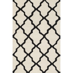 Safavieh Trellis Indoor Hand Tufted Area Rug, Cambridge Collection, CAM121, in Ivory & Black, 122 X 183 cm