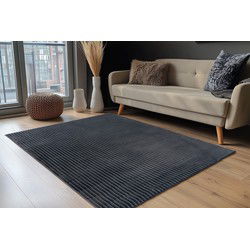 Plush Soft - Fluffy Vloerkleed - 3D Effect, Hoogpolig, 100% Polyester, Super Soft Touch - Antraciet- 80x150 CM
