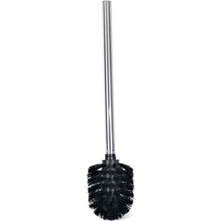 Wc/toiletborstel - zwart/zilver - 34.5 cm - RVS - Toiletborstels