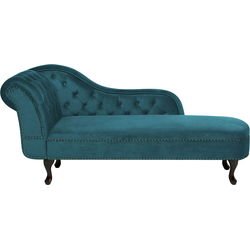 NIMES - Chaise longue - Blauwgroen - Linkerzijde - Fluweel