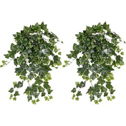 2x Groene/witte Hedera Helix klimop weerbestendige kunstplanten 65 cm - Kunstplanten