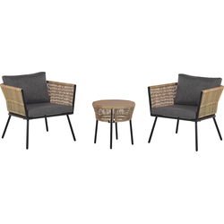 GARGANO - Bistroset voor 2 - Lichtbruin - PE rotan