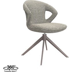 LABEL51 Eetkamerstoel Zurich - Truffel grijs - Boucle - Bronze Frame