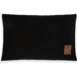 Knit Factory Uni Sierkussen - Zwart - 60x40 cm - Inclusief kussenvulling
