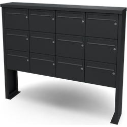 Multibox brievenbus 4 breed 3 hoog zwart