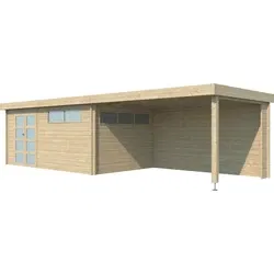 Woodlands blokhut modern met overkapping en dakisolatie, 905 x 295 cm