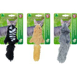 Katten-speelgoed wezel pluche bontstaart 13cm