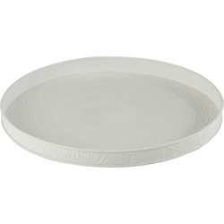 J-line - Plateau Rond Klassiek Ijzer Wit Small - 35x35x3cm