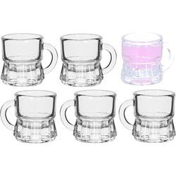 Alessandro Shotglaasjes Barcelona - 6 stuks - met oor - glas - 28 ml - Shotglazen