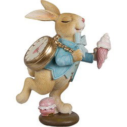 Clayre & Eef Beeld Konijn Bruin Blauw Polyresin