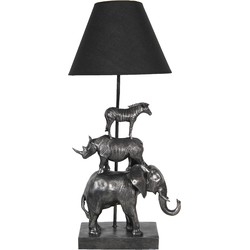 Clayre & Eef Tafellamp Olifant 32x27x65 cm  Zwart Kunststof Bureaulamp