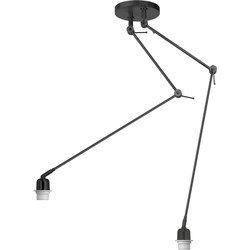 Sfeervolle zwarte plafondlamp Highlight Rod - 20 x 20 x 130cm - E27 fitting