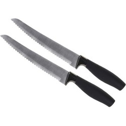 Broodmes van RVS - 2x - 33 cm - Kartelmessen/Keukenmessen - Broodmessen