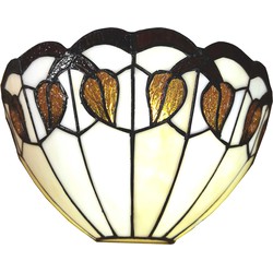 LumiLamp Wandlamp Tiffany  31x15x21 cm  Wit Glas Muurlamp