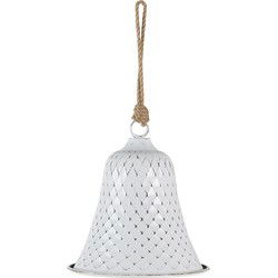 Clayre & Eef Ouderwetse Deurbel Bel Ø 15x16 cm Wit Metaal Rond Tuinbel
