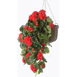 Rode geranium hangplant kunstplanten 70 cm - Kunstplanten