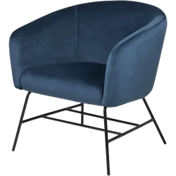 Lissy velvet fauteuil donkerblauw