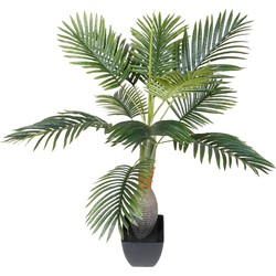 Kopu® Kunstplant Kentiapalm 100 cm 12 varens - zwarte pot - Nepplant