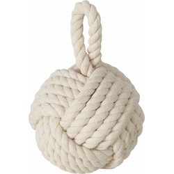 Boltze deurstopper knoop - 1.5 kilo - creme - jute - 23 x 15 cm - Deurstoppers