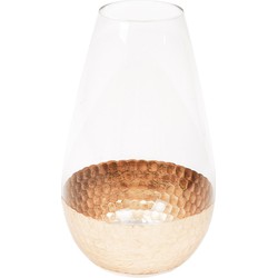 HV Vase M - Clear/Gold - 15x15x25cm