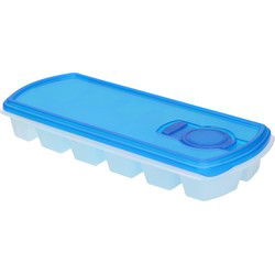 PlasticForte IJsblokjesvorm met deksel - 1x stuks - 12 ijsklontjes - IJsblokjesvormen