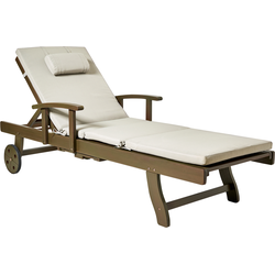 AMANTEA PREMIUM - Tuinligstoel - Bruin/Taupe - Acaciahout