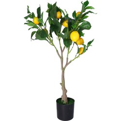 H&S Collection Kunst citrus boom in pot - citroen - 70cm - kunstplant - voor binnen - Kunstplanten