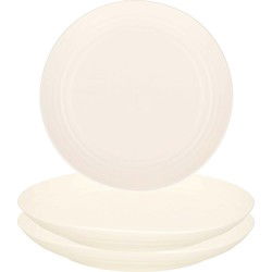 PlasticForte Rond bord/camping bord - 8x - D22 cm - ivoor wit - kunststof - Dinerborden