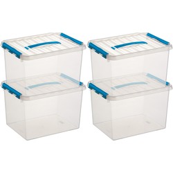 12x Kunststof stapelbare opbergbak 22 liter 40 x 30 x 26 cm - Opbergbox