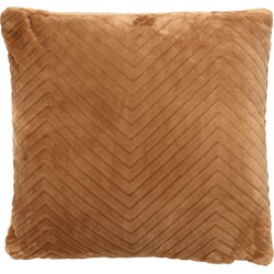 Dutch Decor ZICO - Sierkussen zigzag 45x45 cm Tobacco Brown - bruin - superzacht - Dutch Decor