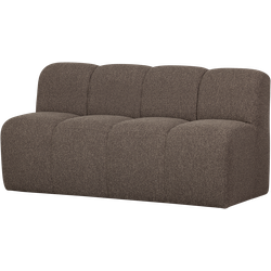 WOOOD Mojo Eetbankje Met Rugleuning - Bouclé - Bruin Melange - 164cm