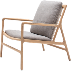 Dedo easy chair whitewash - dakar leather grijs zitting