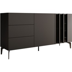 Meubella Dressoir Torres - Antraciet - 150 cm - 3 lades