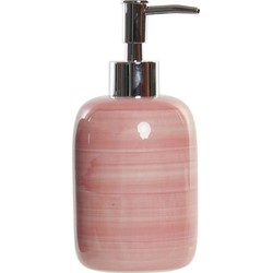 Zeeppompje/zeepdispenser roze polystone 300 ml - Zeeppompjes