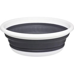 5Five Afwasteil/afwasbak opvouwbaar - wit/grijs - rond - 37,5 x 14 cm - Afwasbak