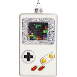 Ornament kerstbal Gameboy Glas Zilver 10.8 cm