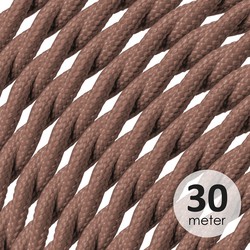 ROL 30 Meter strijkijzersnoer GEDRAAID BRUIN 3X0.75mm