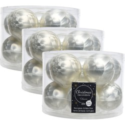 40x stuks glazen kerstballen wit ijslak 6 cm mat/glans - Kerstbal