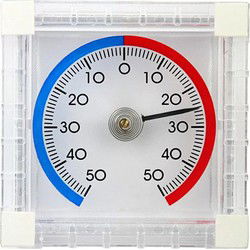 Talen Tools zelfklevende raamthermometer - wit - kunststof - 8 cm - Buitenthermometers