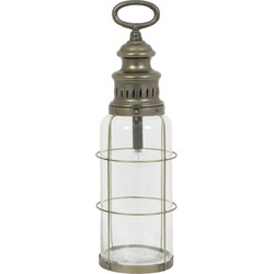 Light&Living Tafellamp lantaarn LED Roti glas met koper L 42,5 Ø12