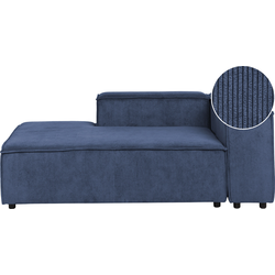 Beliani APRICA - Chaise longue-Blauw-Corduroy