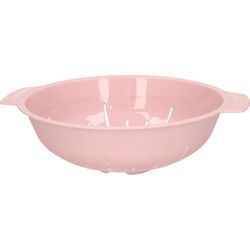 Plasticforte Keuken vergiet/zeef - kunststof - Dia 25 cm x Hoogte 8 cm - roze - Vergieten