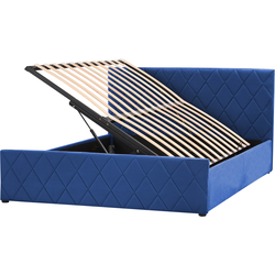 ROCHEFORT - Tweepersoonsbed - Marineblauw - 140 x 200 cm - Fluweel