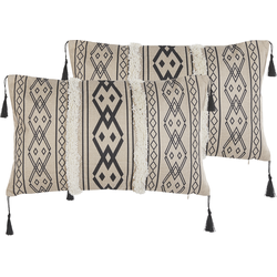 PULMONARIA  - Sierkussen set van 2 - Beige - 30 x 50 cm - Polyester