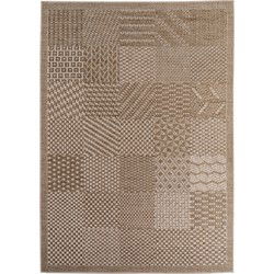 Buitenkleed IBIZA – Effen Vloerkleed – 3D Look – Voor Tuin, Terras & Binnen - Beige- 280x370 CM