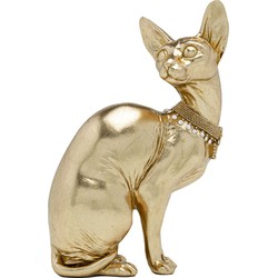 Kare Decofiguur Sitting Cat Audrey Gold