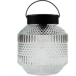 Anna Collection Tuin lantaarn Julia - Solar - zwart/transparant - D16 x H16 cm - buitenverlichting - Lantaarns