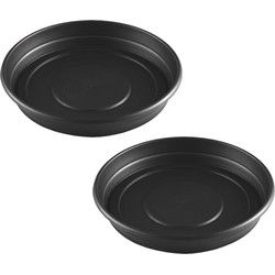 Hega Hogar Opvangschaal - 2x - voor planten - antraciet - D26 cm - Plantenpotten