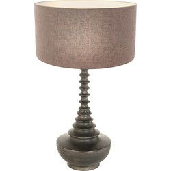 Anne Lighting - tafellamp - Bois - zwart - hout linnen - Ø 40cm - E27 - 3761ZW