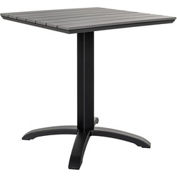 Chicago Café Table  - Café Table with table top in gray nonwood and black legs, 70x70x72 cm